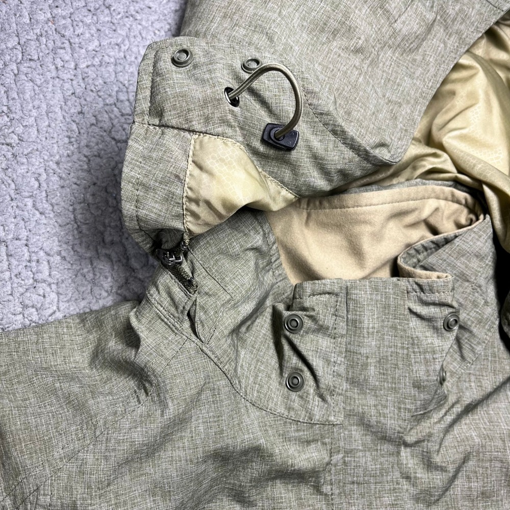 REI Womens Hooded Rain Parka Jacket Green Longline Trench Coat Size L RN37249 - Picture 4 of 12